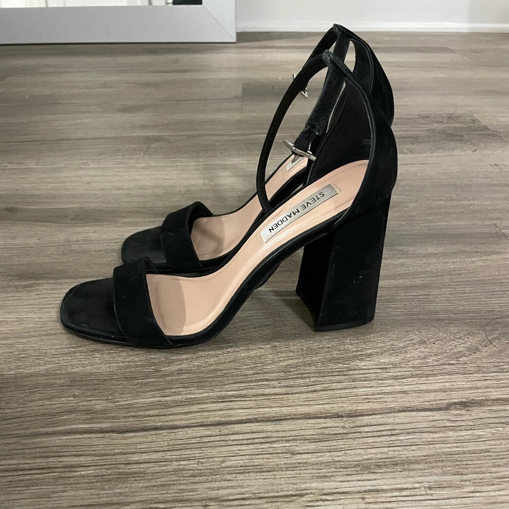 Steve Madden Black Suede Heels